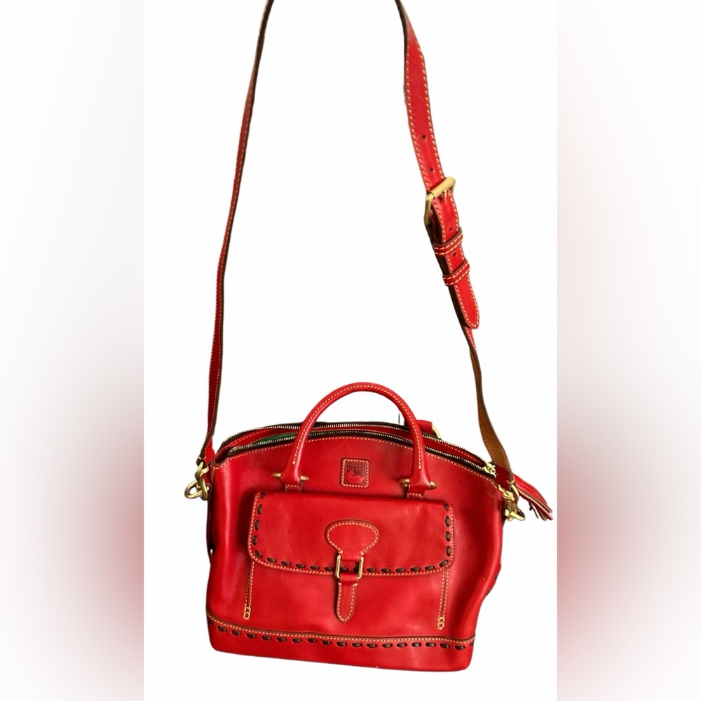 Dooney & Bourke Red (cranberry) leather satchel (like new)